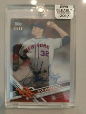 Steven Matz 2017 Topps Clearly Authentic Red Autograph #42/50
