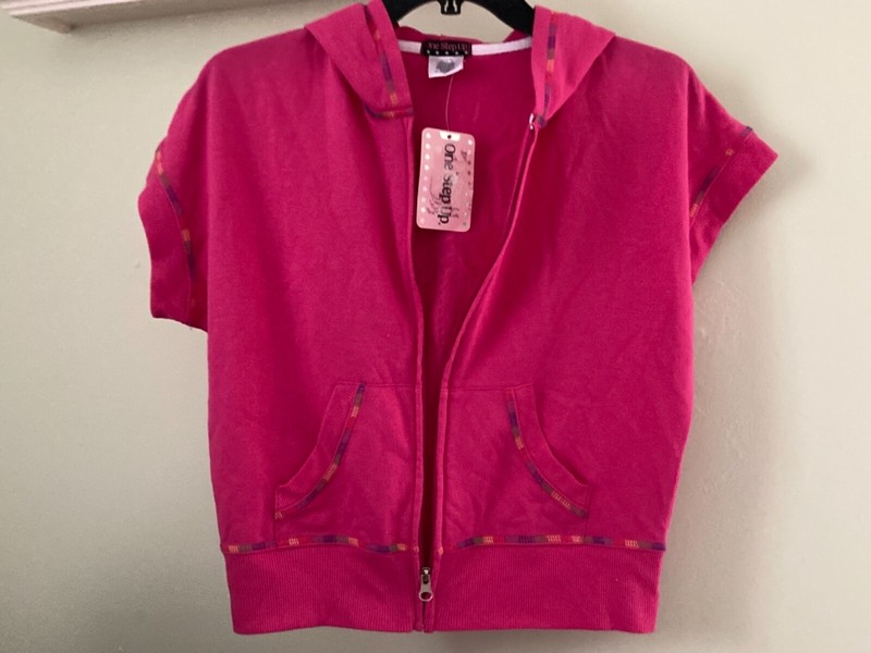 GIRLS JACKET-size Large (14/16)-One Step Up brand-pink fuchsia color-new-Stylish