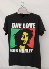 Bob Marley One Love T Shirt Zion Rootswear Size Small Black Faded