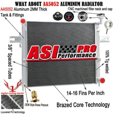 For 2005-2010 Jeep Grand Cherokee Commander 3.7L 4.7L Aluminum 4 Row Radiator