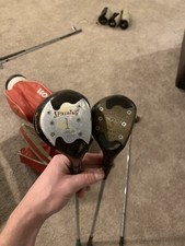 vintage Spalding persimmon woods, 1 3 Wood. With Head Covers