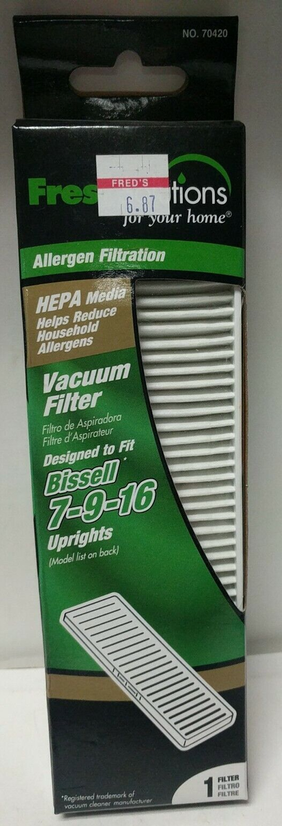 Fresh Solutions Vacuum Filter Bissell 7-9-16 Uprights HEPA Media