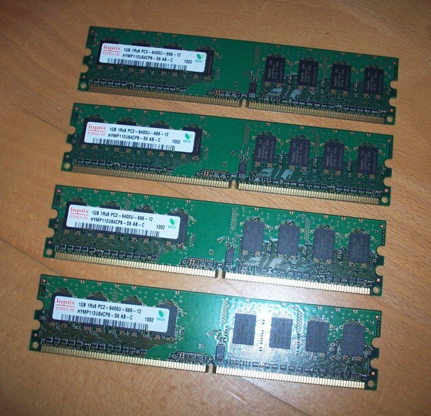 4 HYNIX 1GB PC2-6400 800 MHz 240 Pin DIMM DDR2 SDRAM Memory HYMP112U64CP8-S6