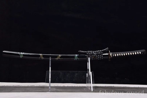  Damast Ton gehärtet japanisches Samuraischwert Libelle Sty Gold Kupfer Tsuba - Bild 10 von 10