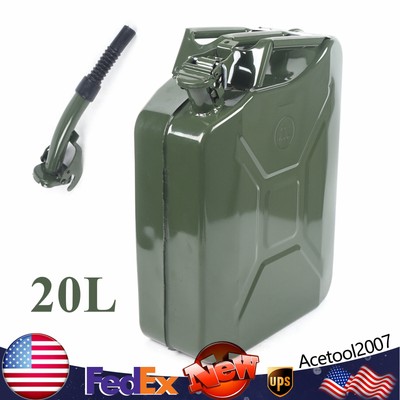 Premium Steel 20L Portable Spare Gas Fuel Petrol Tank Self-locking Lid Leakproof