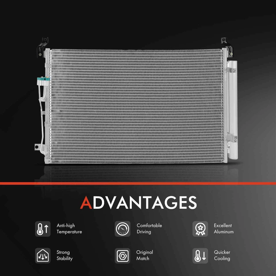 Radiador de alumínio e kit de refrigeração condensador CA para Hyundai Veracruz 2007-2012 3,8L - Imagem 2 de 4