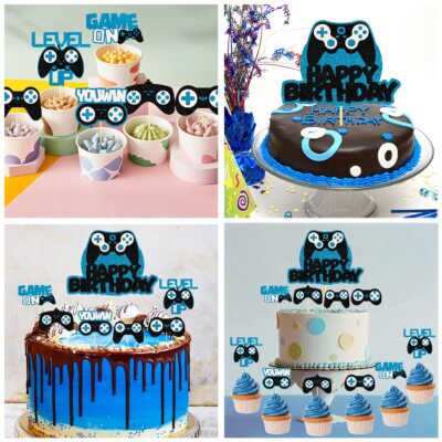 Videospiel Cake Topper 12th Birthday - Glitzer Kuchen Deko Gaming