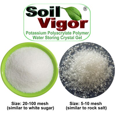 Soil Vigor Potassium Super Absorbent Polymer, Enhances Plant Care 2 Pounds