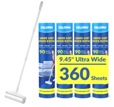 Large Lint Rollers for Carpet,Floor 9.45 in with 3 Extendable Handle,Long Handle