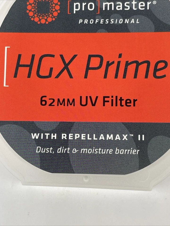 Promaster #6718 62mm HGX Prime UV Filter w/Repellamax Japan New In Box - Image 2 of 4