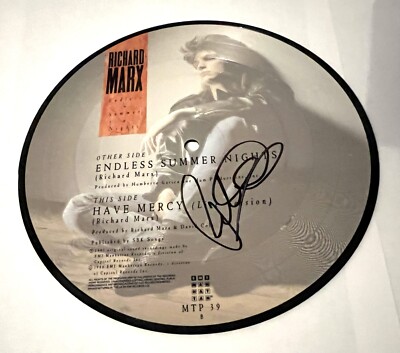 Richard Marx AUTOGRAPHED 7inch LP Endless Summer Nights +see photo signing proof