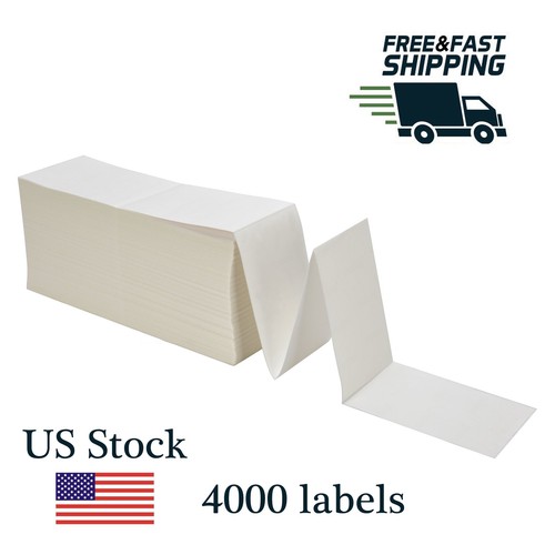 Pack Of 4000 Direct Thermal Labels 4 X 6 Very Sticky. Made In The USA. Fanfold Thermal Shipping Labels 4x6 Blank Mailing Labels Ompatible Ups Fedex Usps - Foto 3