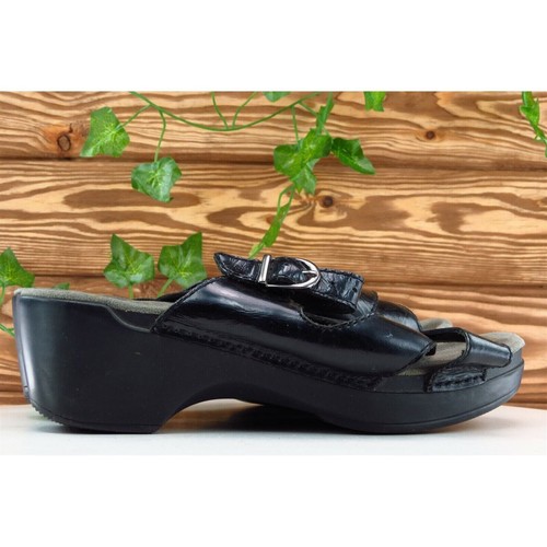 Dansko Size 40 M Black Slide Patent Leather Women Sandal Shoes - Picture 4 of 7