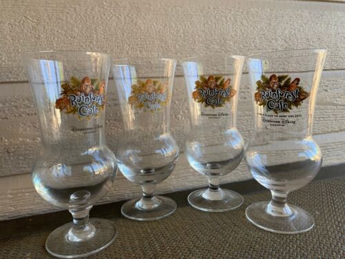 Set of 4 Rainforest Cafe Hurricane Glass - Downtown Disney Anaheim - 3 are New - Picture 1 of 3