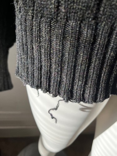 Harrods By Alan Paine Large charcoal Gray crewneck Cable Knit lambswool Sweater - Picture 8 of 9