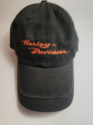 Harley Davidson Hat Women's Adjustable Tie Back Black Orange - Main Image