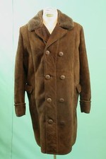 Schöner Herren Lamm-Fell Zaren Mantel ca 56/XL braun Leder shearling vintage