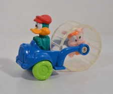1992 Plucky Duck Hampton Pig Figure 3" McDonald's Car #7 Tiny Toon Adventures