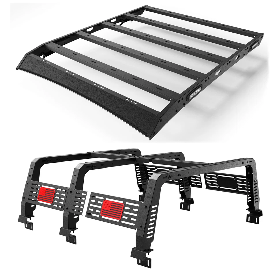 For 2007-2013 Toyota Tundra Black Roof Rack Cargo Carrier /Steel Bed Rack Cargo Foto 2 de 4