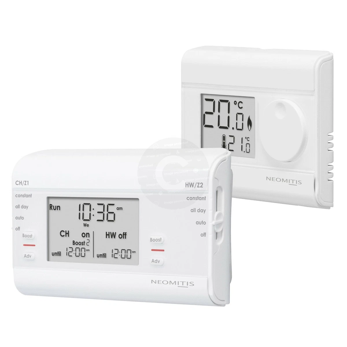 Neomitis Wireless RF 7 Day 2 Channel Digital Programmer u0026amp; Thermostat -  PRG7 RF | eBay