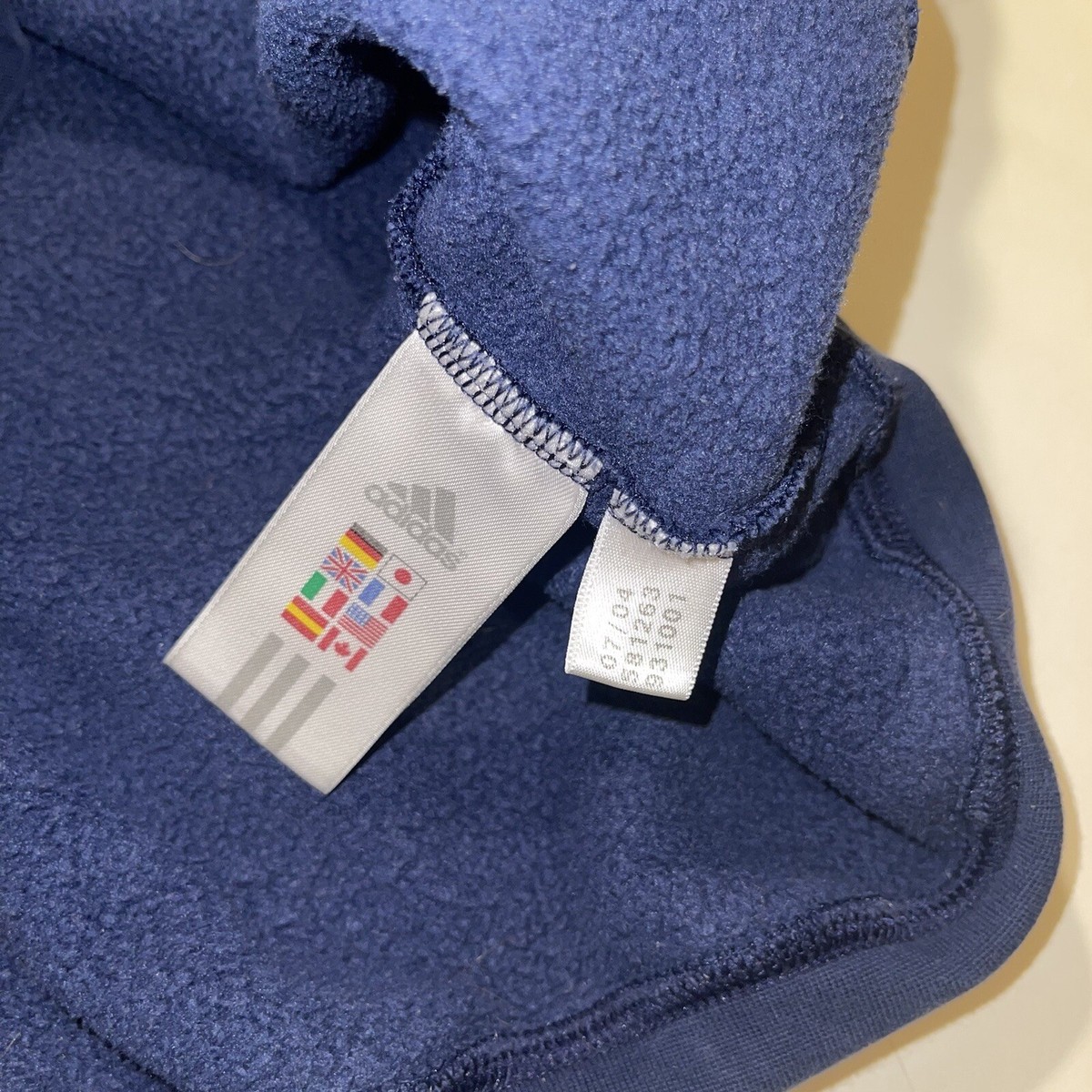 Vintage Adidas Center Logo Hoodie Mens XL Navy Blue Faded