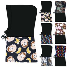Winter Ski Fleece Neck Warm Balaclava Stitching Design Hood Cap Drawstring Hat