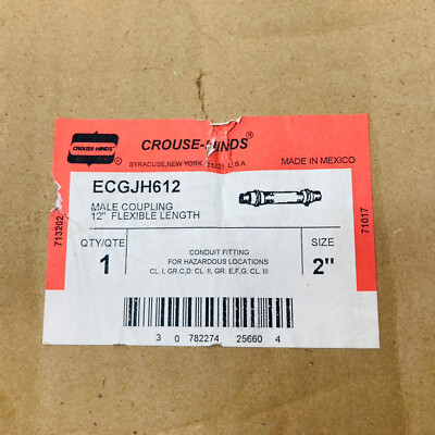 NEW EATON CROUSE-HINDS ECGJH612 EXPLOSION PROOF FLEXIBLE CONDUIT 2''X 12''