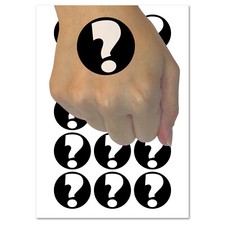Question Mark Bold Temporary Tattoo Water Resistant Fake Body Art Set