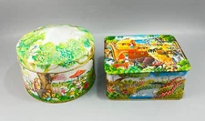 Churchill's Woodland Fair English Toffee & The Ark Embossed Empty Tins Set of 2