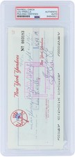 Lou Piniella New York Yankees Signed Check from April 15, 1977 - PSA 84845821