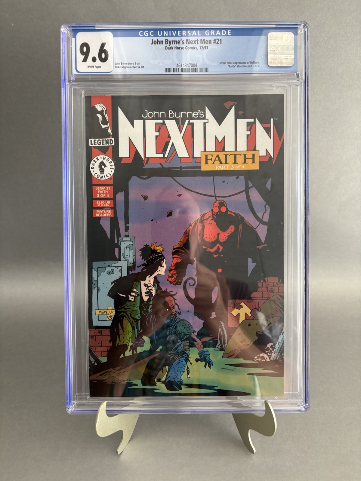 Next Men #21 CGC 9.6 Blanco 1ª Aparición Completa Hellboy Dark Horse 1993 Llave ️