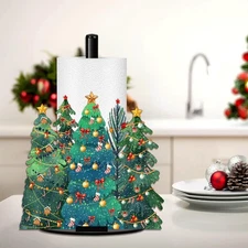 Christmas Paper Towel Holder, Holly Tree