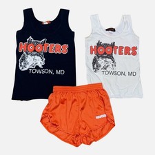 Hooters Outfit XS Lot 3 Uniform Towson MD Tank Top Shorts Bundle Cosplay Costume