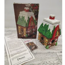 Potpourri Designs Room Scenter • Porcelain Candle Warmer Holiday House • 6" (F8)