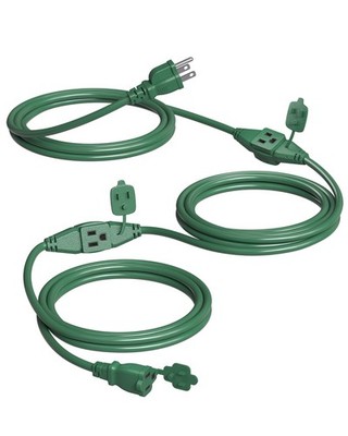 SURAIELEC 25 FT Outdoor Extension Cord with Multiple Outlets, 3 Outlet Multi ...