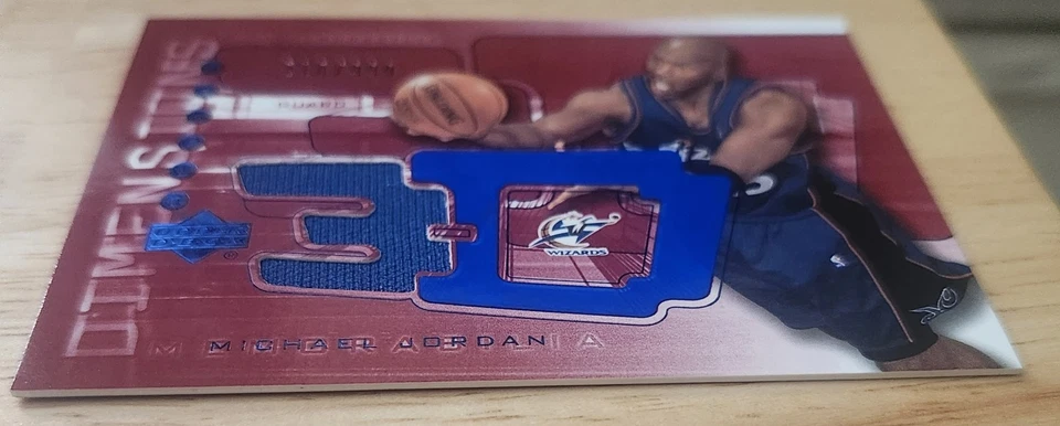 2003-04 Upper Deck MICHAEL JORDAN /999 Triple Dimensions 3-D Warmups Game Used!! - Image 2 of 4