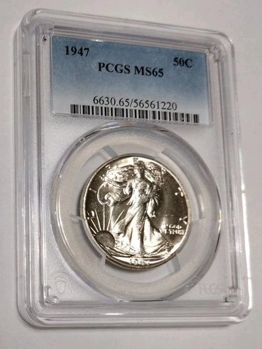 1947 Walking Liberty Silver Half Dollar 50C PCGS Verified MS65 - Awesome Luster