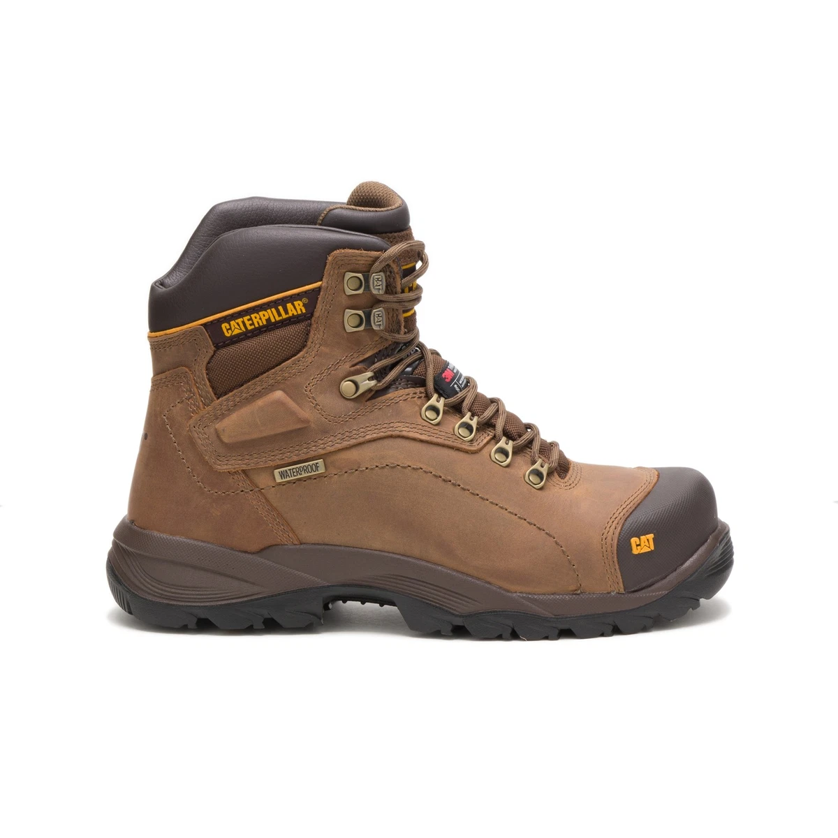CAT Caterpillar P91402 Leather Waterproof Work Boots Brown US 10.5M CAT Caterpillar P91402 Leather Waterproof Work Boots Brown  main image 2