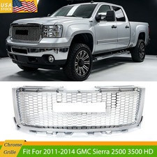 New Chrome Front Grille Assembly For 2011-2014 Gmc Sierra 2500 3500 Hd 20966059 New Chrome Front Grille Assembly For 2011-2014 Gmc Sierra 2500 3500 Hd 20966059