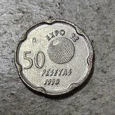 SPAIN 🇪🇦 FIFTY PESETAS COIN 1990 (COMMEMORATIVE ISSUE / KING JUAN CARLOS I)