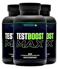 3 Pack TEST BOOST Max Build Muscle Men Testosterone Fat weight Loss