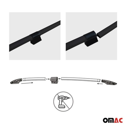 Barre portatutto portapacchi per Vw Caddy 2020-2025 lunghe L2 alluminio nero - Foto 3 di 9