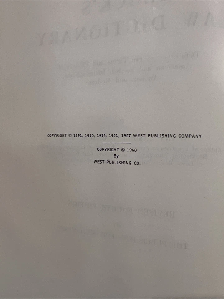 Black’s Law Dictionary Revised Fourth Edition 1968 By West Publishing- 👍👍 - Image 4 of 4