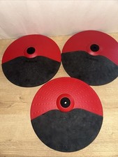 3 Alesis DM7X 10" Cymbal Pads -RED- 2 Single Zone  ALL WORK 