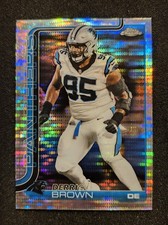 2025 Topps Chrome Football Derrick Brown #47 Pulsar Refractor Panthers Auburn