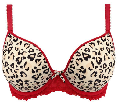 Freya Cherish Me ot Leoparden schalen Bügel-BH Gr.80D UK 36D schaumstoff spitze