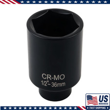 36mm Socket 12 Drive 6 Point Deep Impact Axle Nut Removal Tool Anti-rust Quic 36mm Socket 12 Drive 6 Point Deep Impact Axle Nut Removal Tool Anti-rust Quic