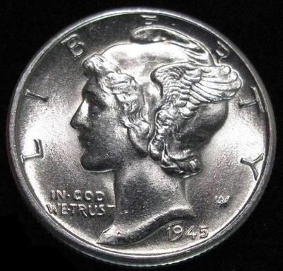 1945-D Mercury Dime, Full Split Bands, Much Better In Hand #22