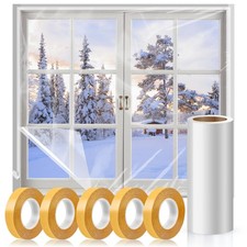 Window Insulation Kit, 63 394 Inch Plastic Window Coverings for Winter, T
