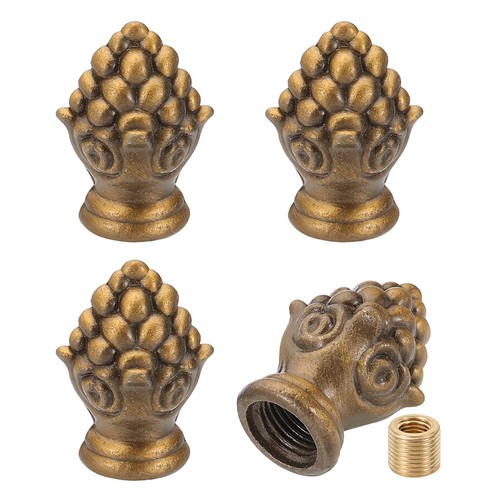 PATIKIL 4-Set Lamp Finials Caps – 30x20mm Solid Brass With Reducing Adapter, Bronze Finish For Table & Floor Lamps